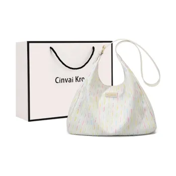 Simvay Clos Fabric With Synthetic Leather Shoulder Bag Crossbody Bag Tote Women's Ecru