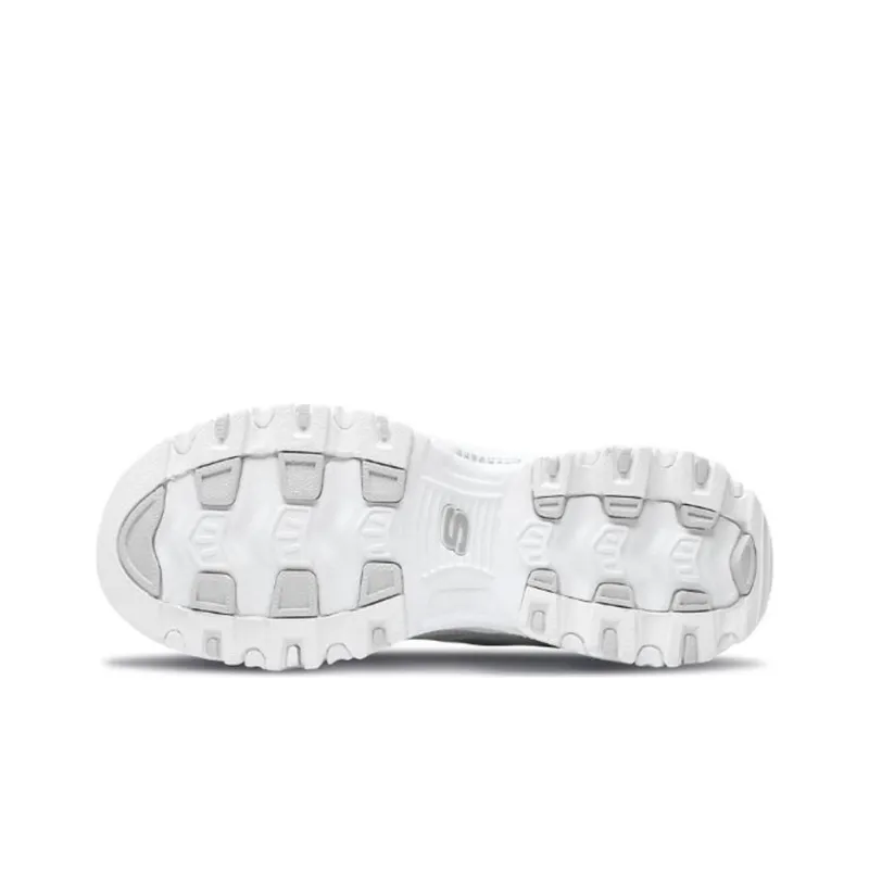 Skechers D'Lites 1.0 Chunky Sneakers Women's Low Top White Silver-4