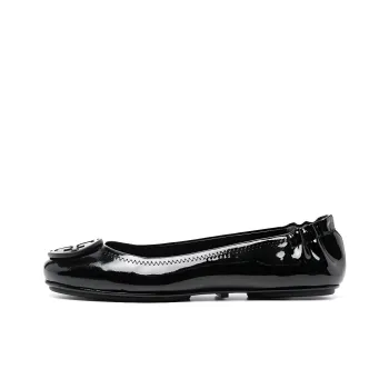 TORY BURCH Minnie Travel Ballet Flats Black Patent Women's