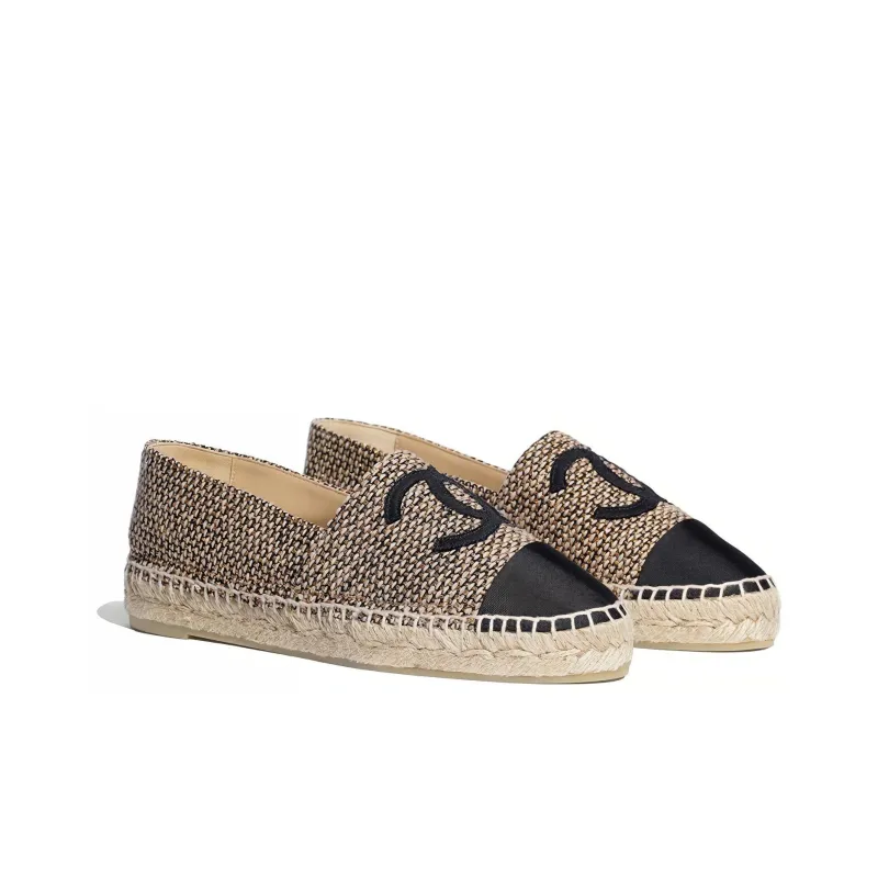 CHANEL Casual Single Shoes Women's Black Beige-2