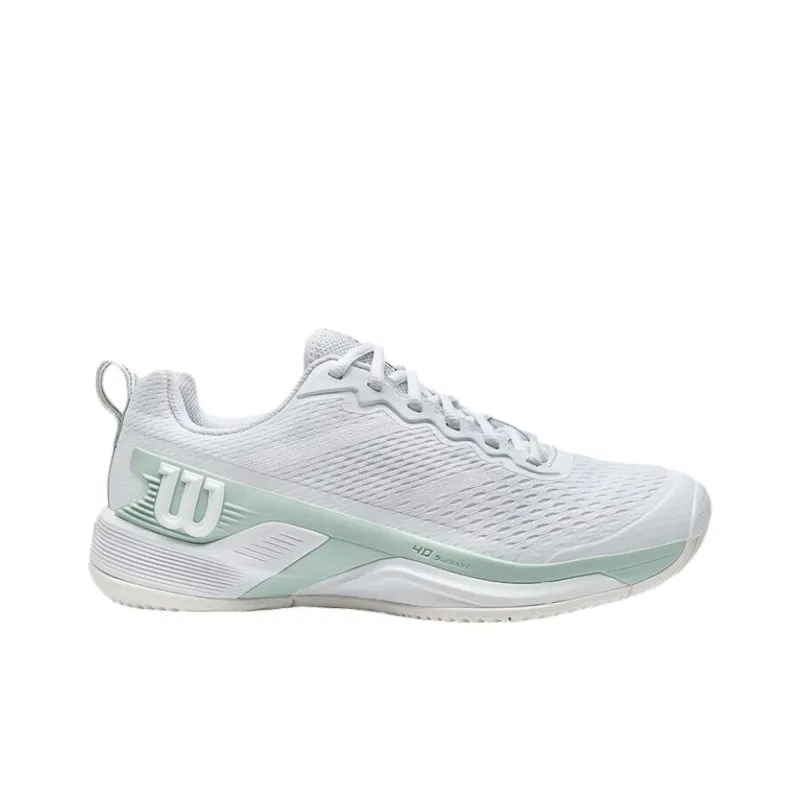 Wilson RUSH PRO 4.5 Support Abrasion Resistant Low Top Tennis Shoes Women's White Green-1