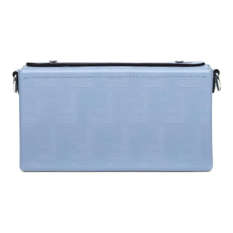 FENDI BaguetteTrunk Calfskin Shoulder Bag, Crossbody Bag, Handbag Men's Sky Blue-2