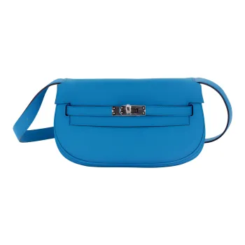 HERMES Kelly Swift Leather Kelly Bag Crossbody Bag Shoulder Bag Women's 0F Bleu Frida Frida Blue