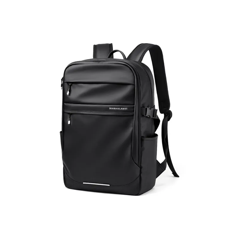 MashaLanti PU Travel Bags Backpack Regular Unisex Black-1