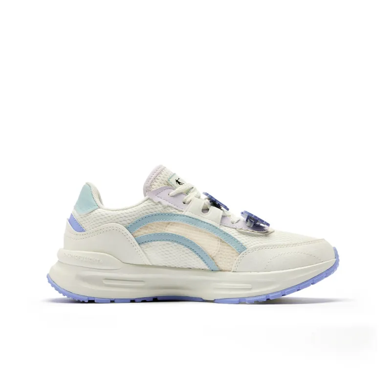 QIAODAN Uh huh Light Cushioning Wear Resistant Low Top Casual Shoes Women's White Purple-1