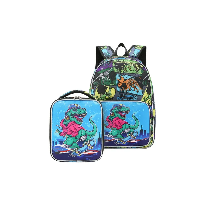 Do Dower Polyester Backpack Three Piece Set With Backpack Regular Unisex Dinosaur/Cute Graffiti-2