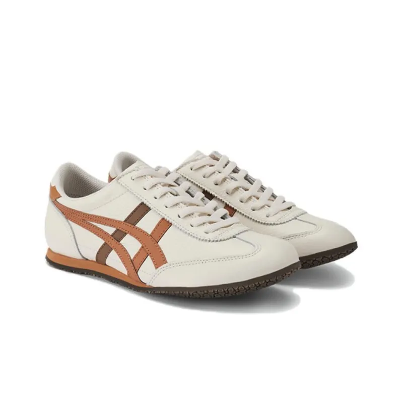Onitsuka Tiger Machu Racer Anti Slip Wear Resistant Low Top Casual Shoes Unisex White Orange-3