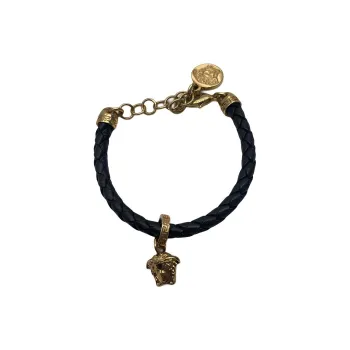 VERSACE Medusa Braided Leather Bracelet