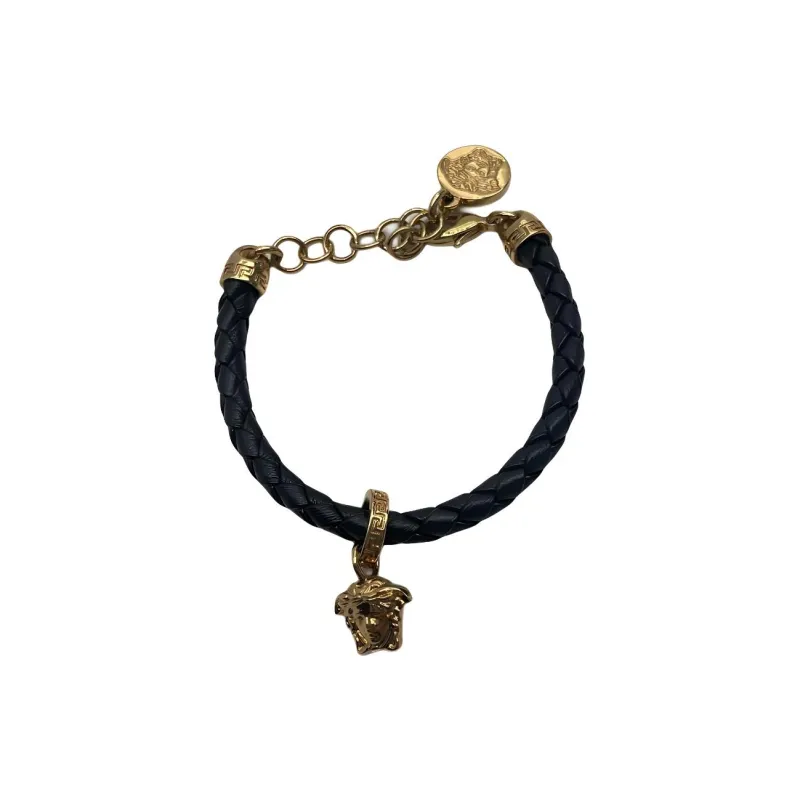 VERSACE Medusa Braided Leather Bracelet-0