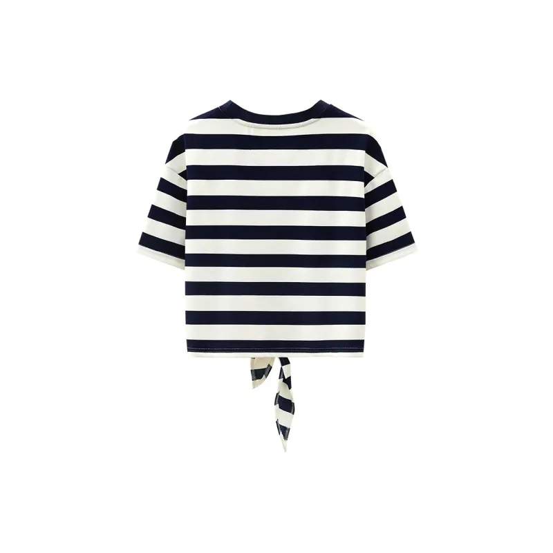 TOUCH T Shirt Women's Navy Blue Stripes-1