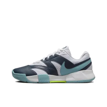 Nike Court Lite 4 Abrasion Resistant Low Top Tennis Shoes Men's White Blue