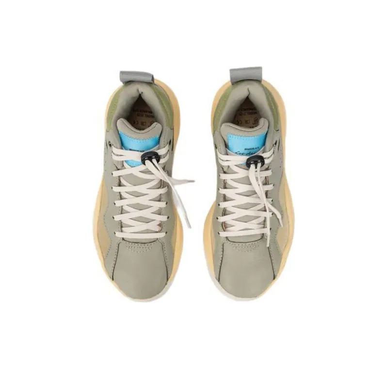 BRANDBLACK Villain Sage Fog Safari Mid-Top Basketball Shoes Women's Yellow Green-5