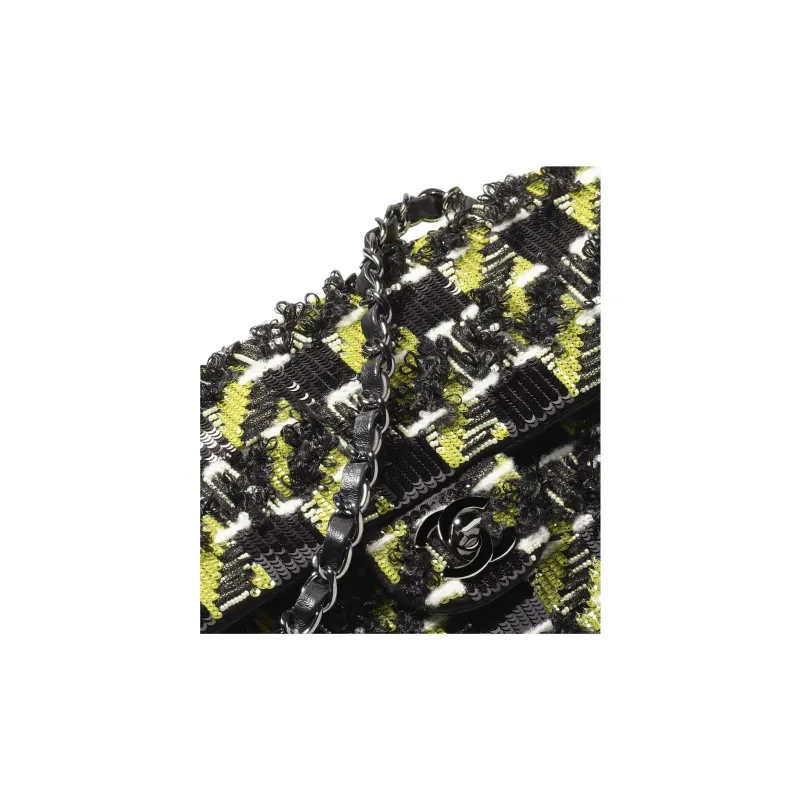 CHANEL Classic Flap CF Sequins Embroidery Crossbody Bag, Shoulder Bag Women's Multicolor-3