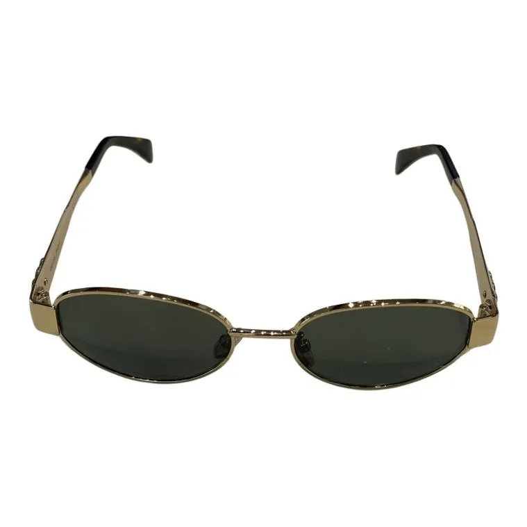 CELINE Oval Sunglasses Women's Gold-3