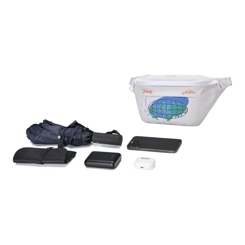 FINITE LOOP Recycled Material Sling Bag, Fanny Pack Unisex Blue-4