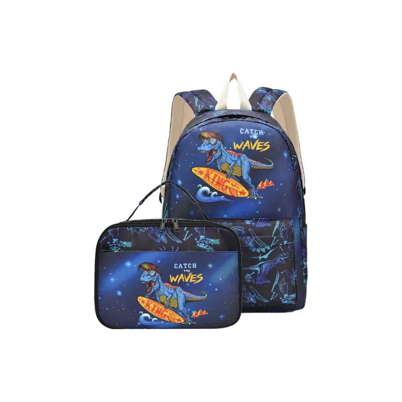 Do Dower Polyester Backpack Three Piece Set With Backpack Regular Unisex Dinosaur/Cute Graffiti-0