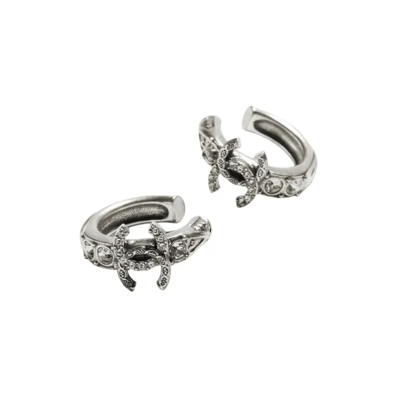 CHANEL Metal Earrings Women's Silver-1
