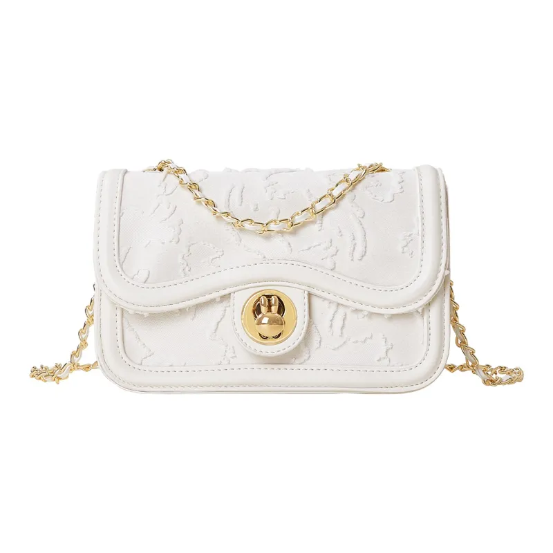 Miffy Fabric Shoulder Bag Crossbody Bag Women's White/Black-1