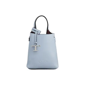 TOD'S Leather Shoulder Bag Crossbody Bag Handbag Micro Women's Light Blue