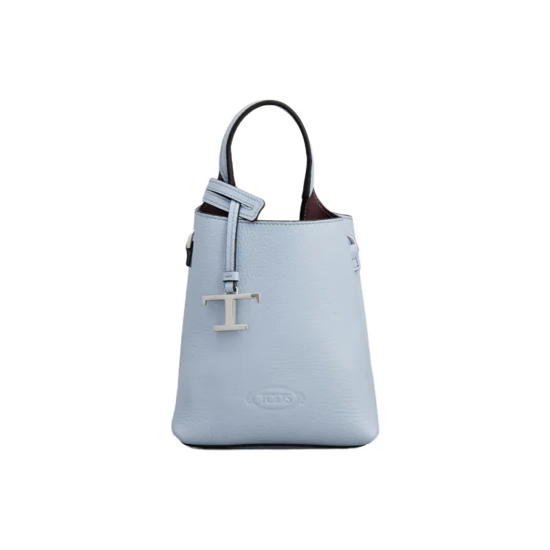TOD'S Leather Shoulder Bag Crossbody Bag Handbag Micro Women's Light Blue-0