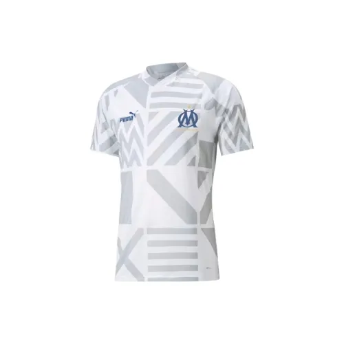 PUMA Olympique De Marseille Football Pre-match Jersey Men Soccer Jerseys Men's White