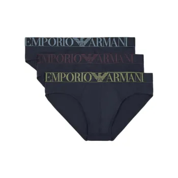 EMPORIO ARMANI Three pack Of Asv Shiny Logoband Organic cotton Briefs