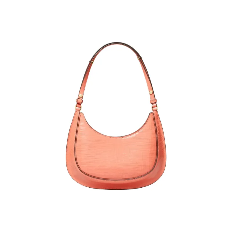 TORY BURCH Robinson Cow Leather Shoulder Bag, Crescent Bag, Handbag, Shoulder Bag Women's Coral Pink-2