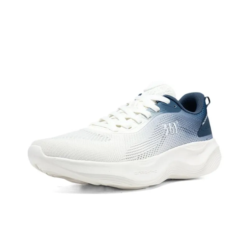 361° Cushioning Wear Resistant Low Top Sprint Running Shoes Men's White Blue-2