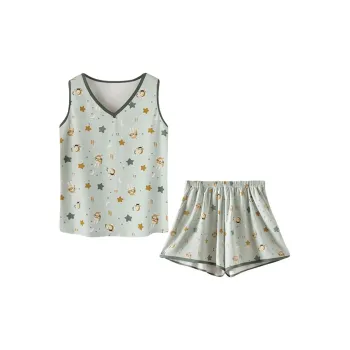 ROUKEER Pajama Set Women's Light Green