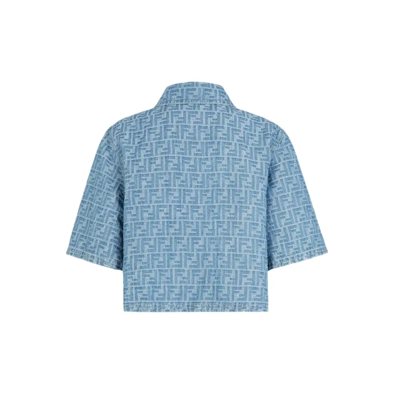 FENDI Ff Jacquard Zipped Denim Jacket-1