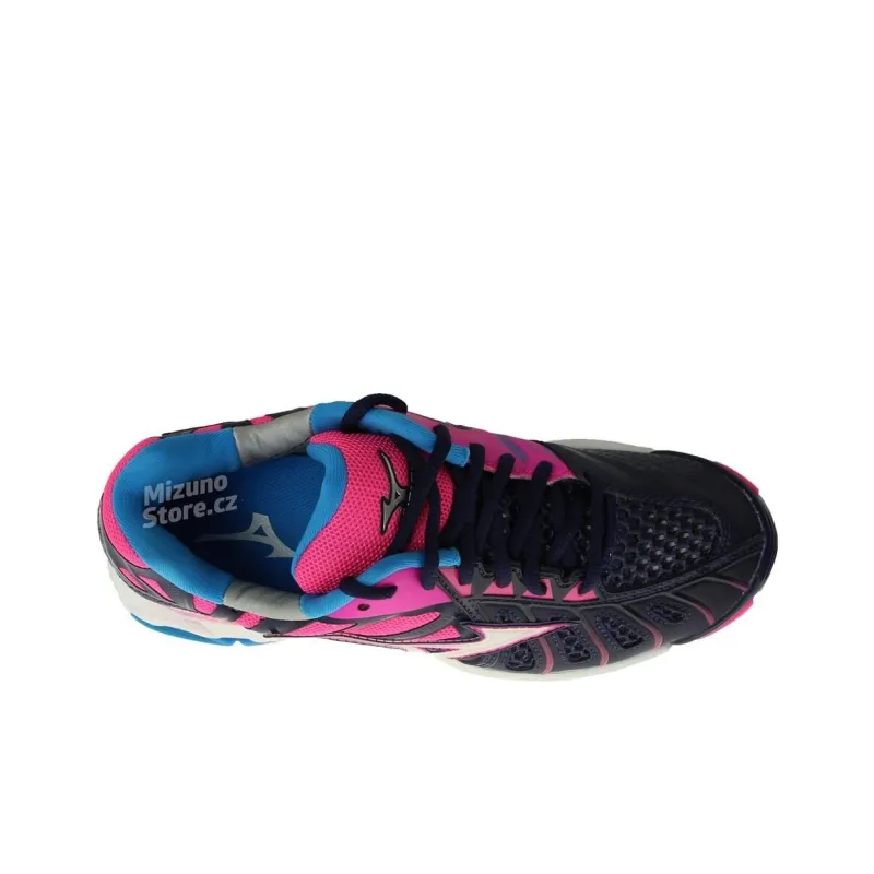 Mizuno Wave Tornado Cushioning Breathable Wear-Resistant Slip-Resistant Low-Top Running Shoes Unisex Blue Pink-3