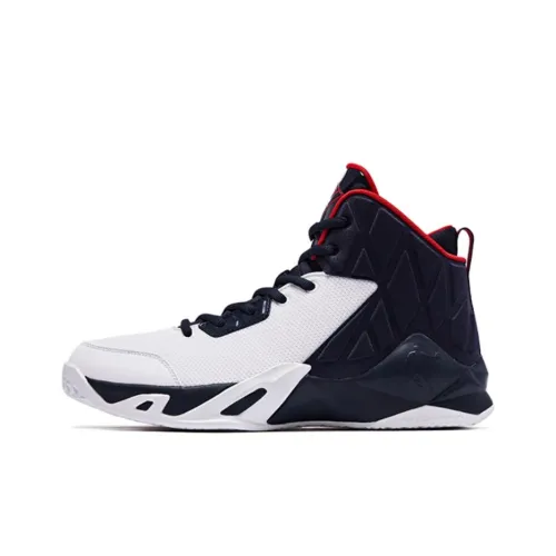 QIAODAN Basketball Shoes Men High-Top Jordan White Nova Blue