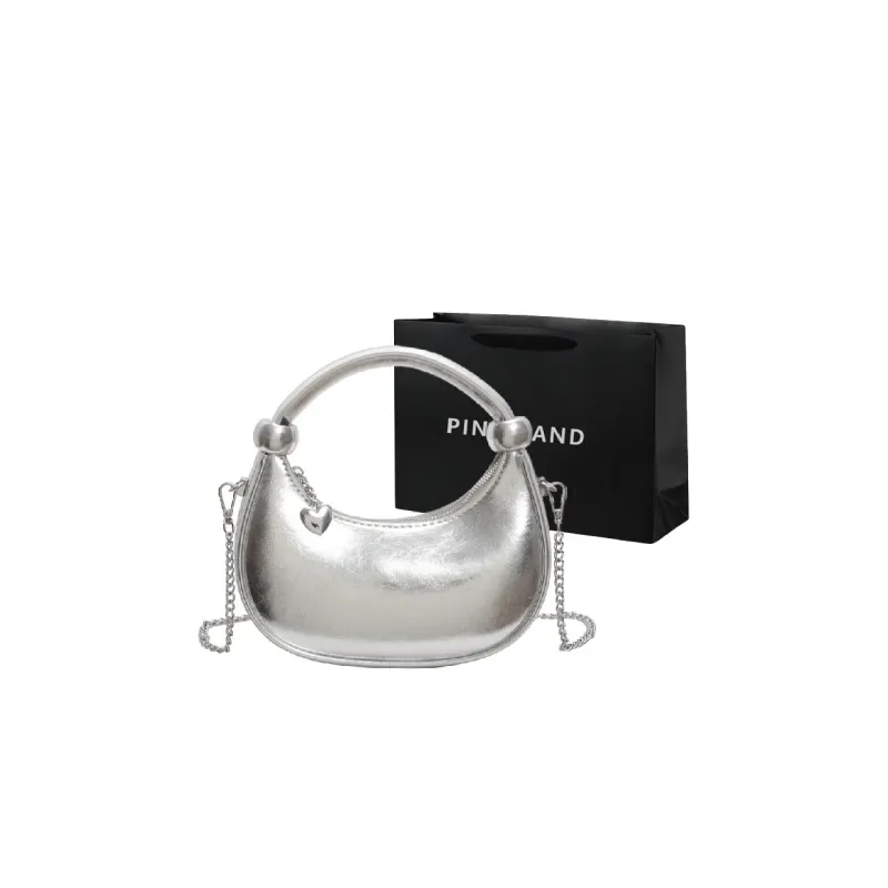 PINK·LAND Pu Handbag Shoulder Bag Regular Women's Silver/White/Black/Red/Gold-0