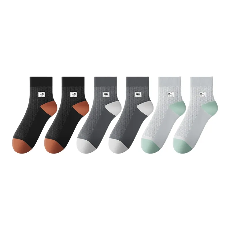 H YXIANG Mid Calf Socks Men's 6 Pack-3