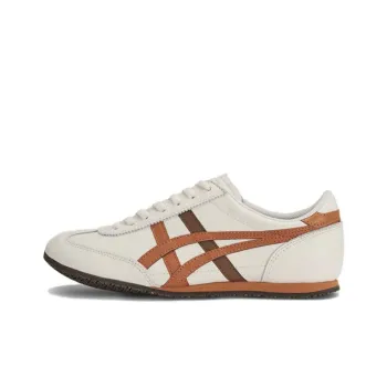 Onitsuka Tiger Machu Racer Anti-Slip Wear-Resistant Low-Top Casual Shoes Unisex White Orange