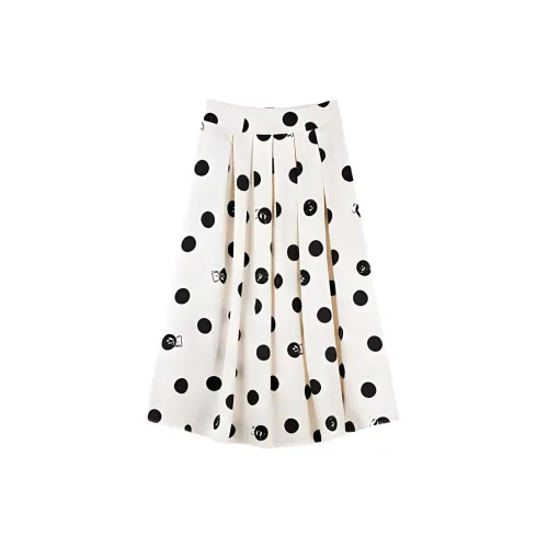 COCOON Casual Long Skirts Women's Polka Dot