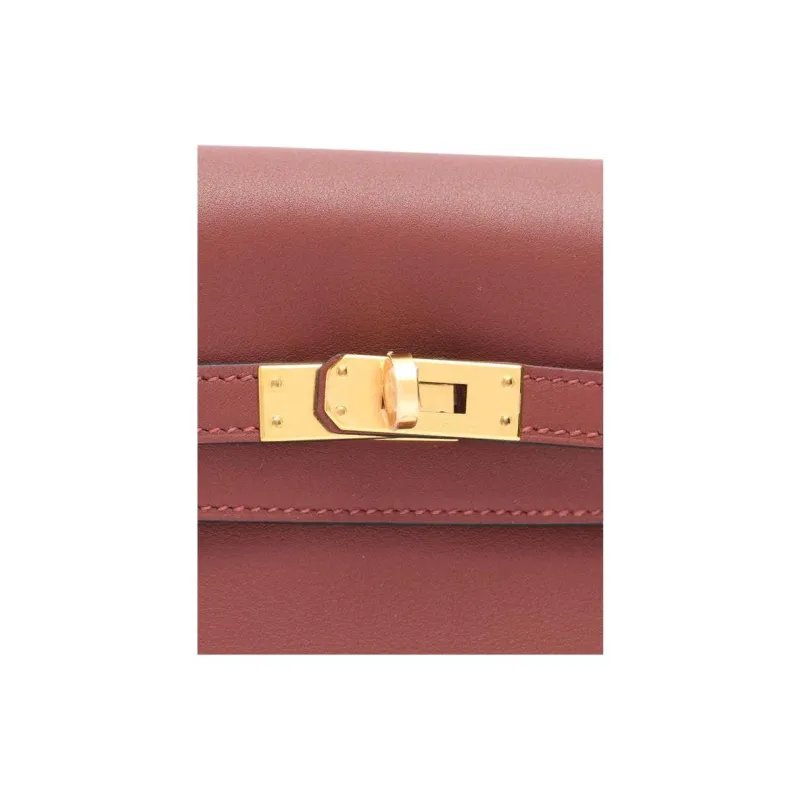 HERMES Kelly Swift Leather Kelly Bag Crossbody Bag Shoulder Bag Women's 55 Rouge Hermes Red-7