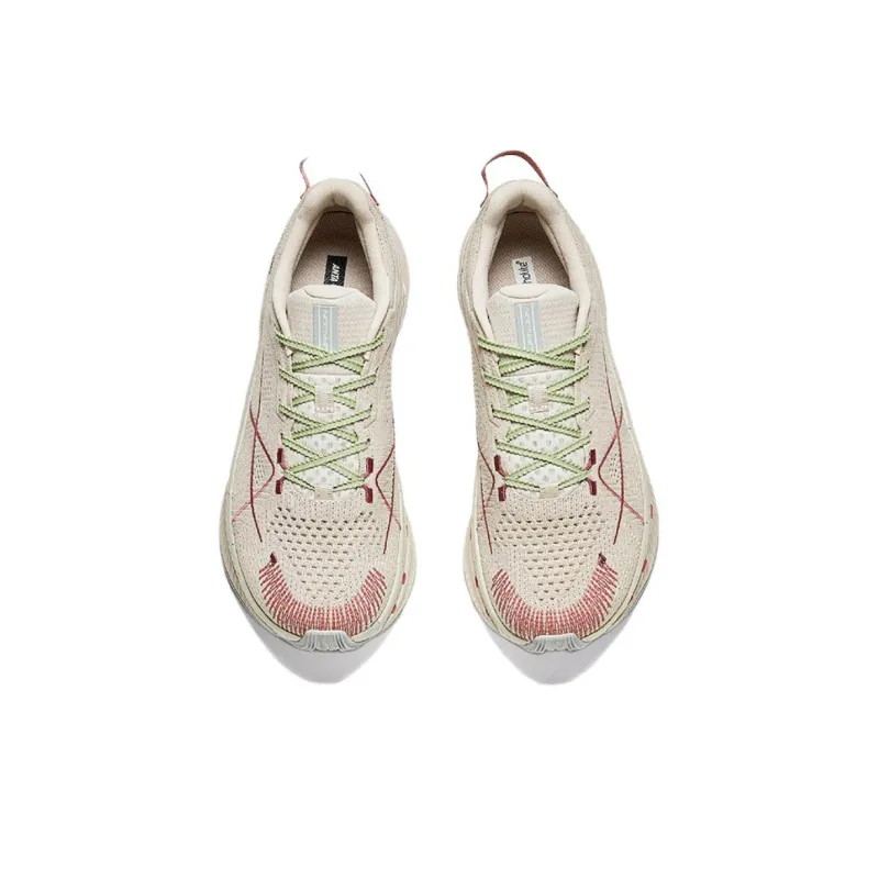 Anta Slip Resistant Low Top Running Shoes Men's Beige Red-2