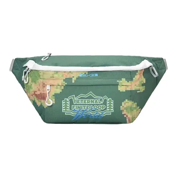 FINITE LOOP Recycled Material Sling Bag, Fanny Pack Unisex White/Green