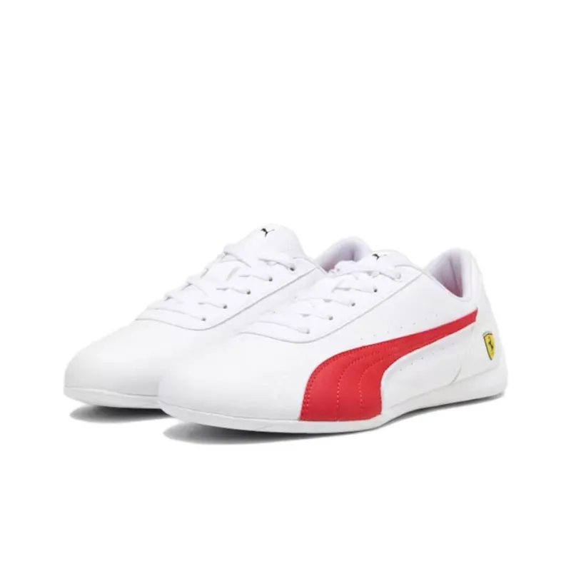 PUMA Scuderia Ferrari Anti Slip Wear Resistant Low Top Skateboard Shoes Unisex White Red-2