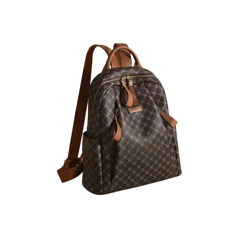 Marino Orlandi Synthetic Leather Backpack Regular Women's White/Khaki/Coffee-10