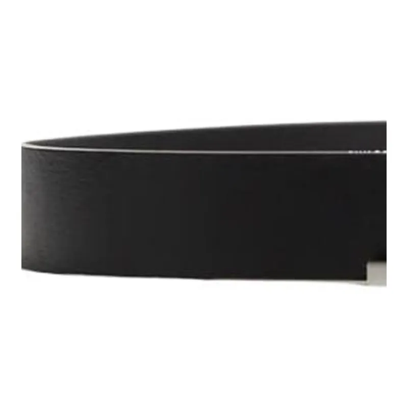 J.Lindeberg Logo Emblem Smooth Buckle Leather Leather Belts Women's Black 3CM-1