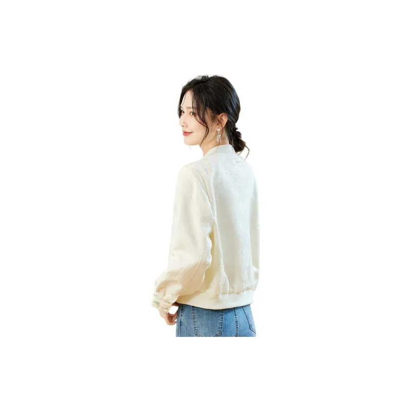 TERRE BLEUE Jackets Coats Women's Ecru-1