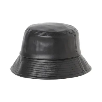 Beams Artificial Leather Bucket Hats Women's Black/White
