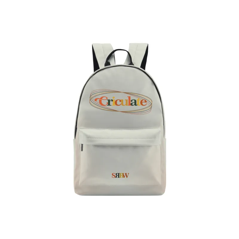 SRRW PU Students Backpack Regular Unisex Ecru-0