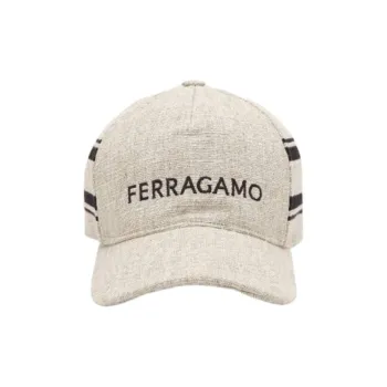 FERRAGAMO Cotton Canvas Baseball Caps Men's Beige