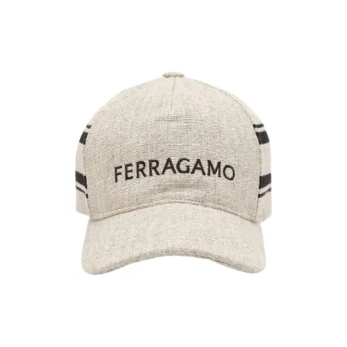 FERRAGAMO Cotton Canvas Baseball Caps Men's Beige