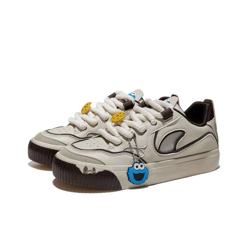 ZHIMAJIE x Feiyue Durable Breathable Low-Top Skateboard Shoes Women's Beige Coffee-2