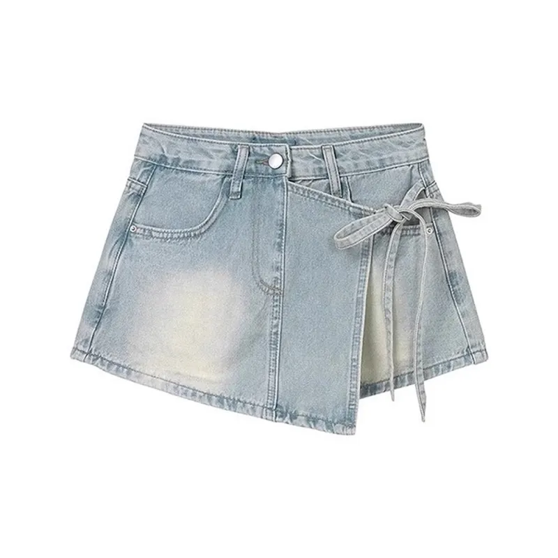 Shuhao Bai Denim Shorts Women's Blue-3