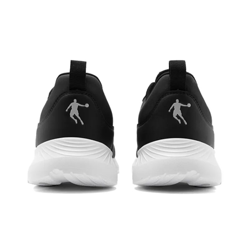 QIAODAN Wear resistant And Lightweight Low Top Casual Running Shoes Men's Black Gray-4